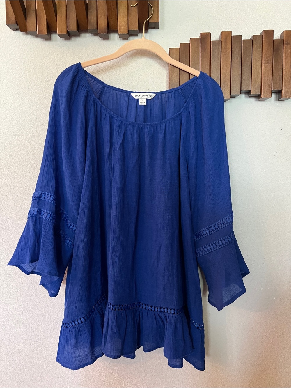 Counterparts royal blue peasant tunic